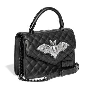 Batcraft Quilt - Mini Top Handle Purse - Blackcraft